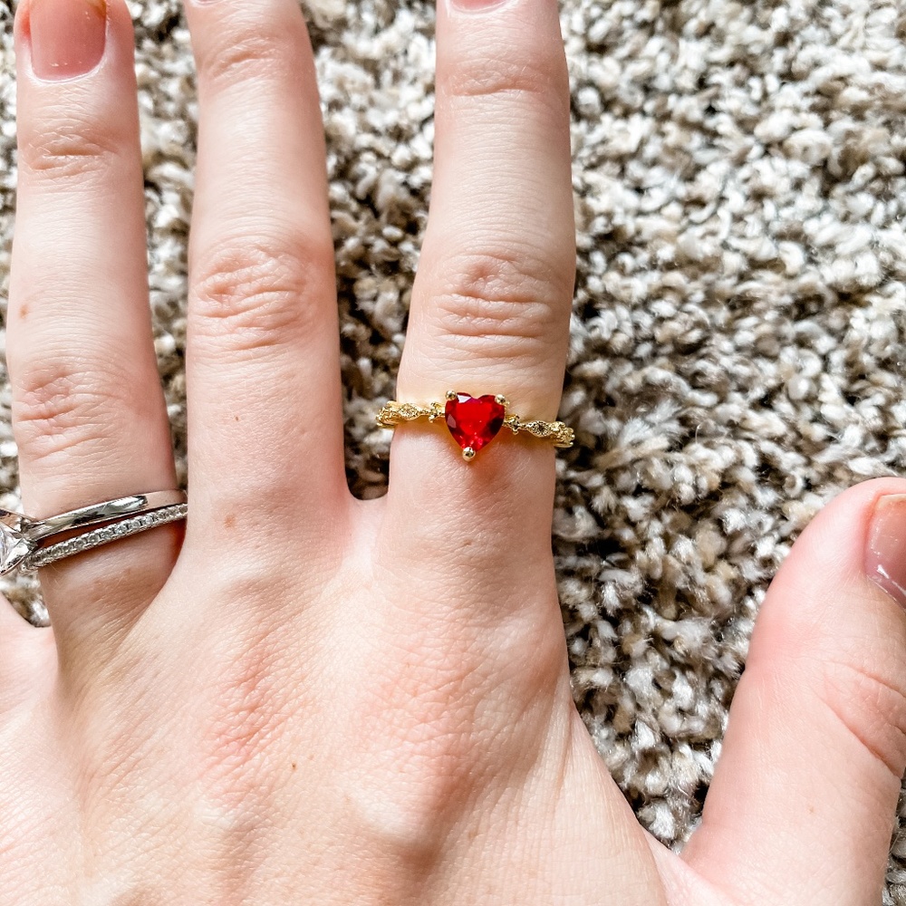 Ruby Red Heart Ring